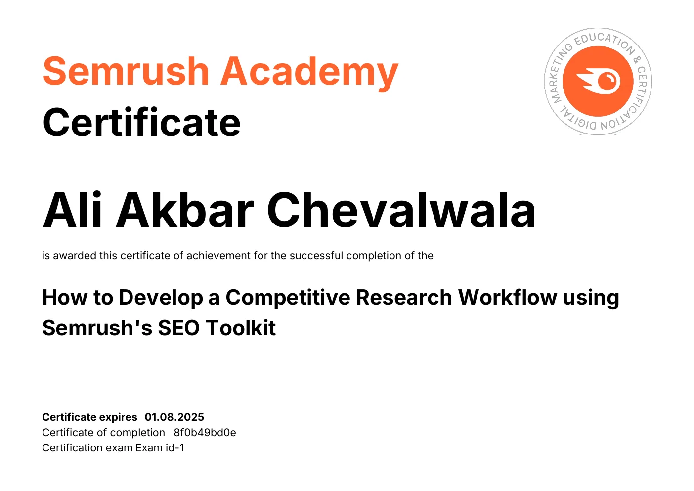 Competitive Research Workflow with Semrush