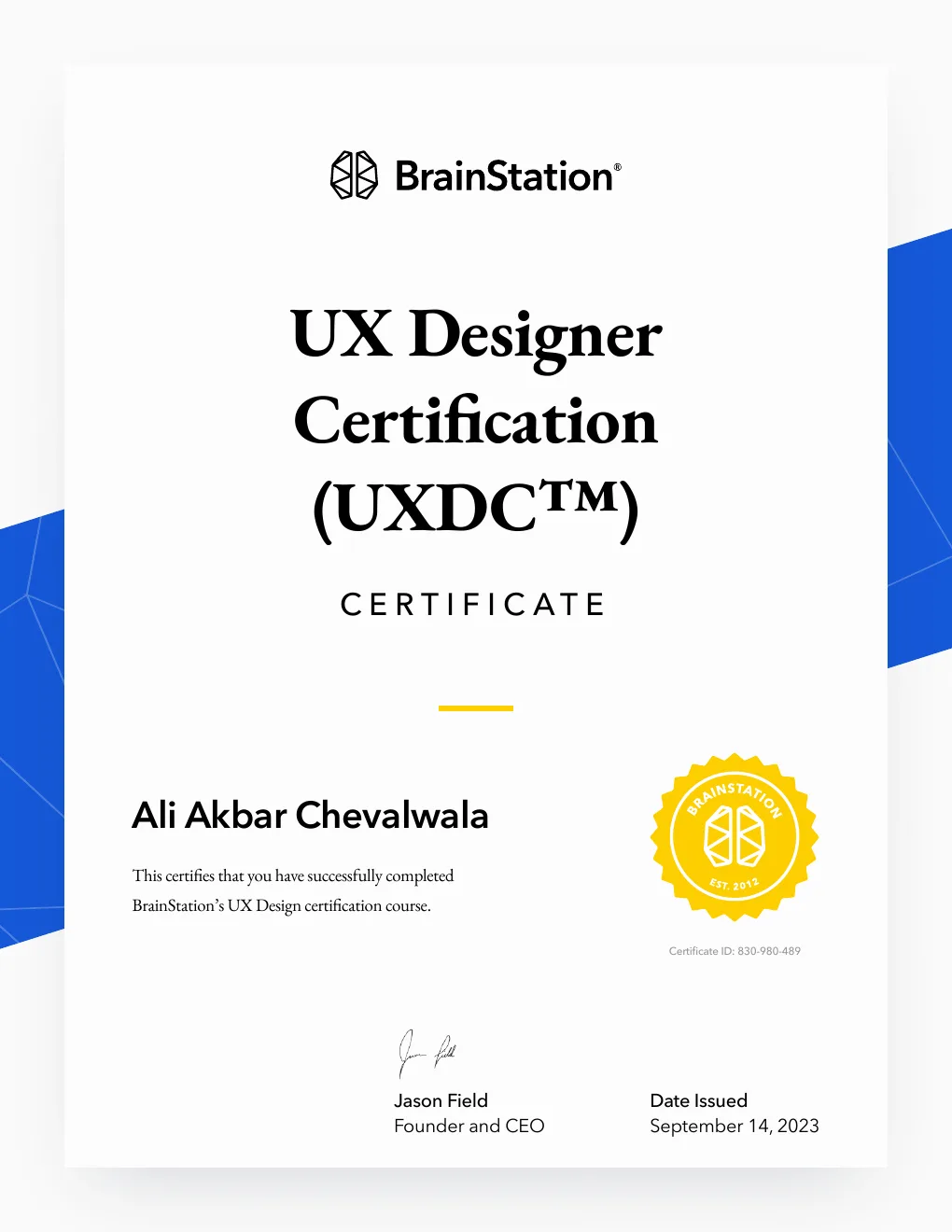 UX Design Certification