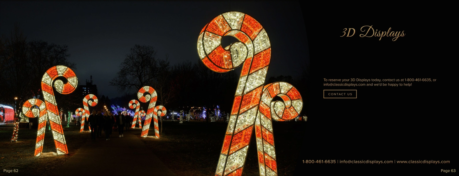 3D candy cane displays catalogue spread