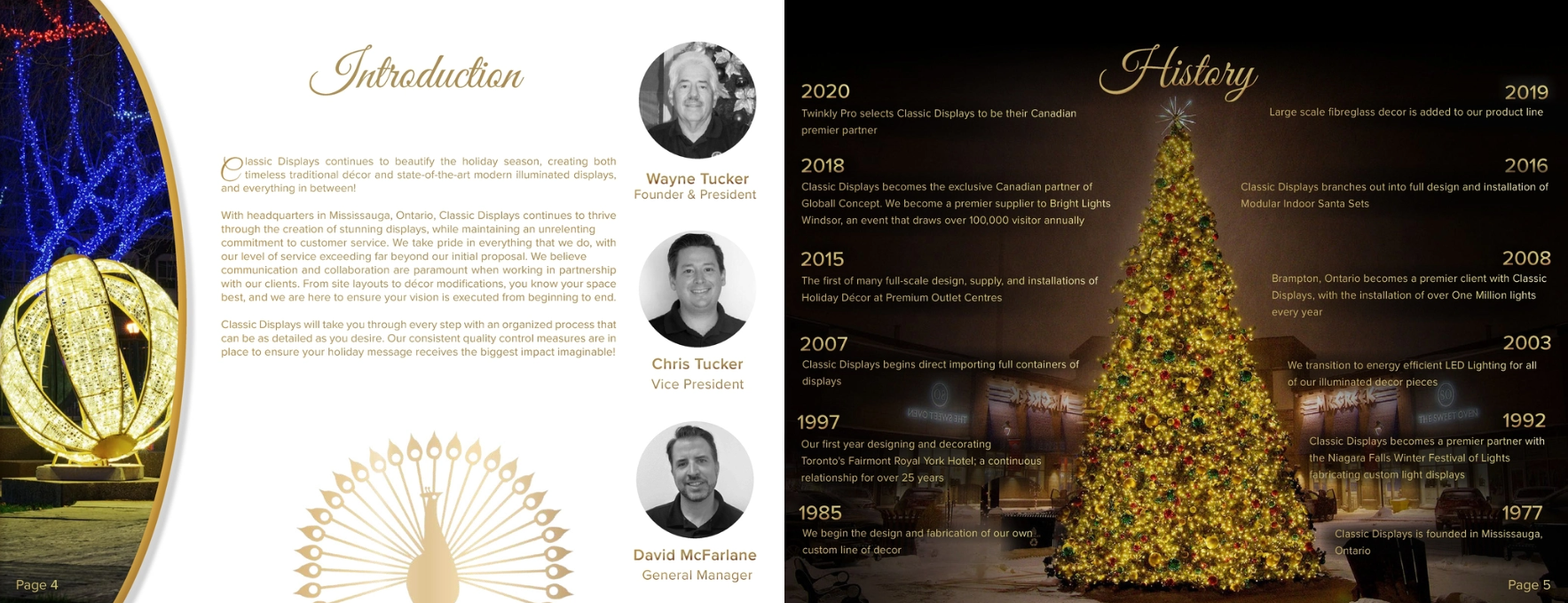 Introduction and company history catalogue spread