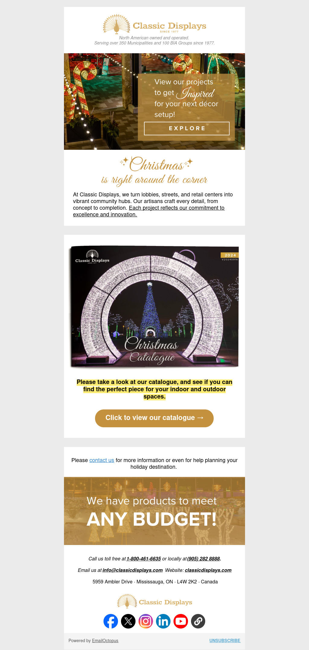 Christmas inspiration and catalogue email campaign