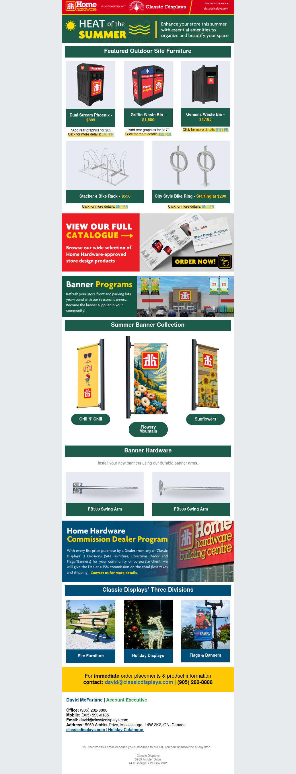 Home Hardware partner product email campaign