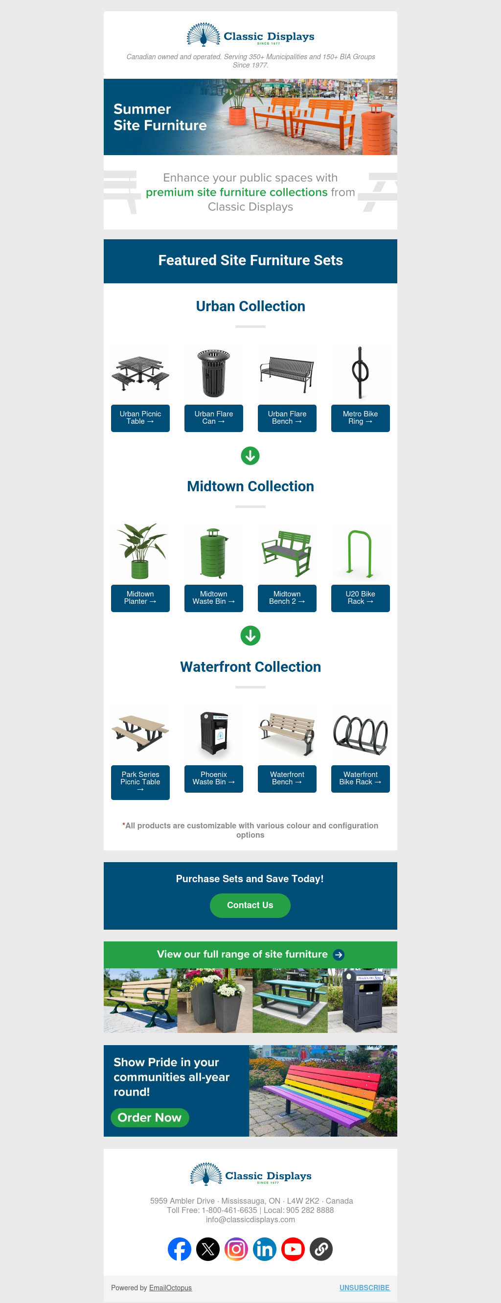 Summer site furniture email campaign