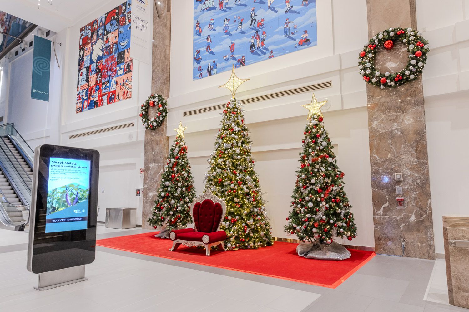 Completed College Park holiday tree installation