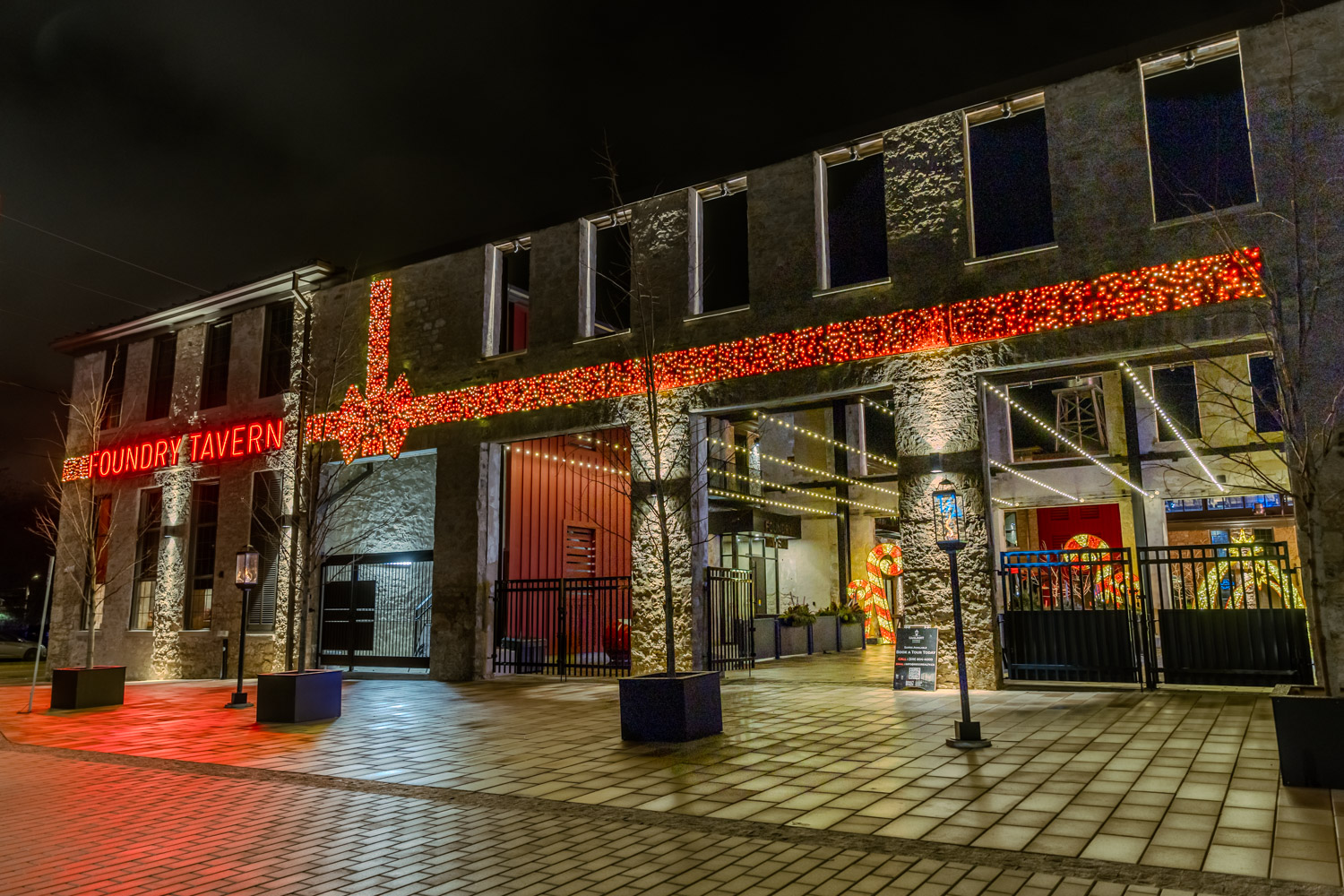 Completed Gaslight District illuminated ribbon installation