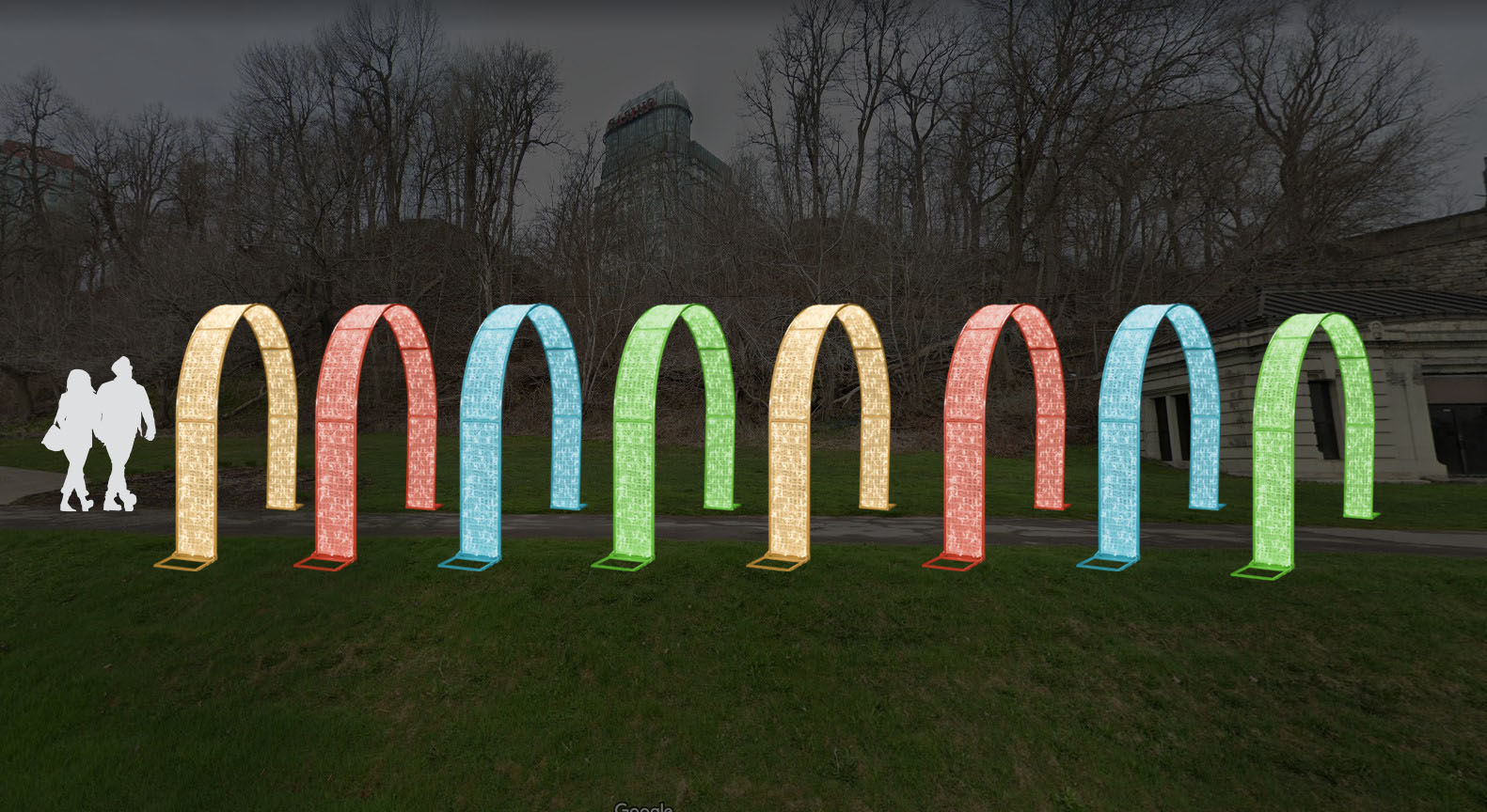 Multicolour illuminated arch concept