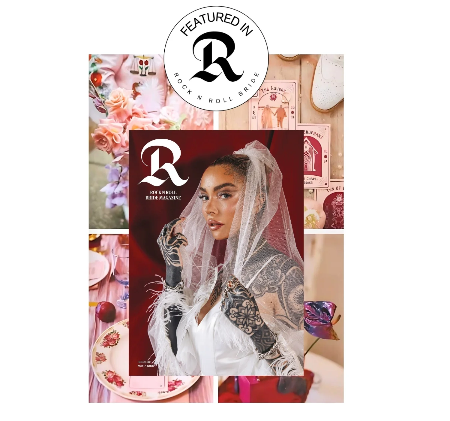 Qhareed featured in Rock n Roll Bride with the Issue 62 magazine cover
