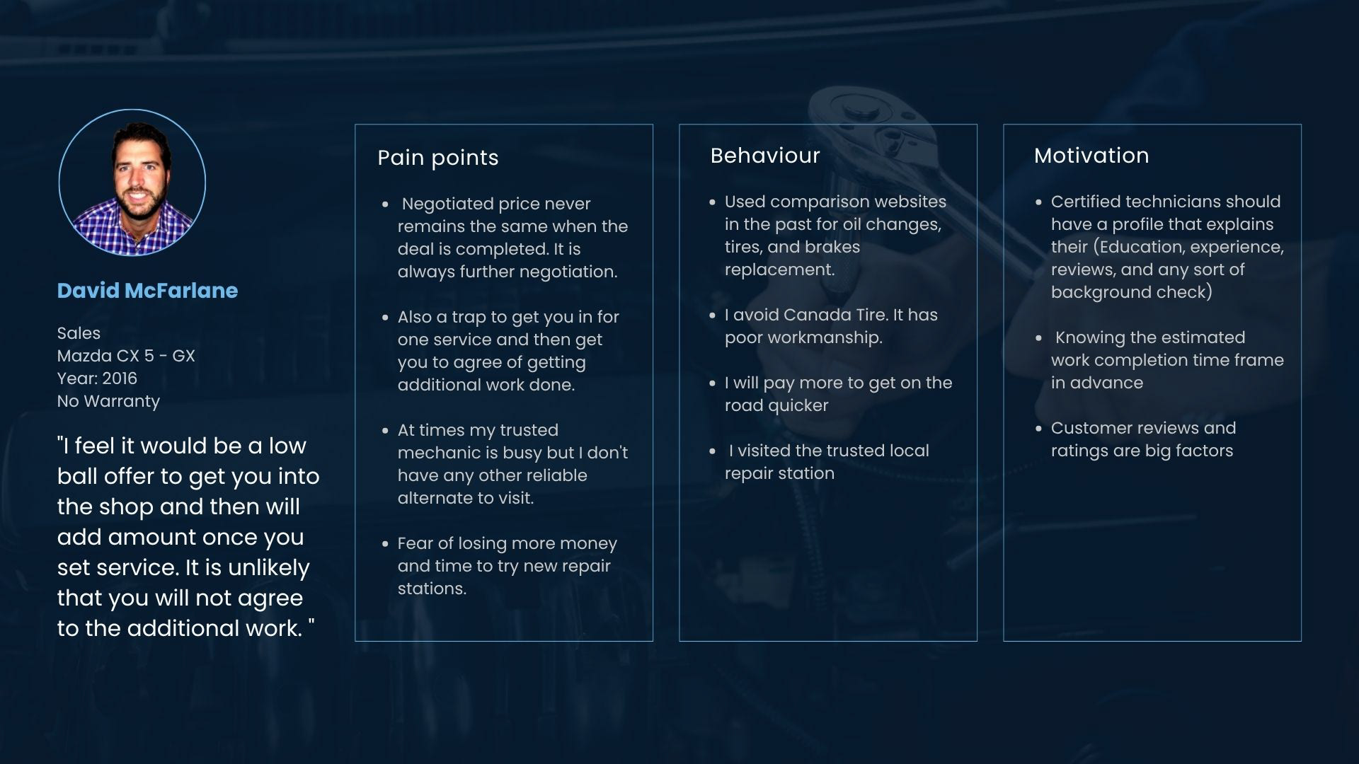 Detailed research profile for participant David McFarlane